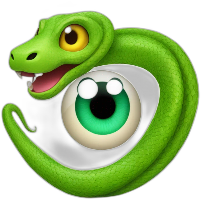 Un serpent avec des yeux tout mignon emoji