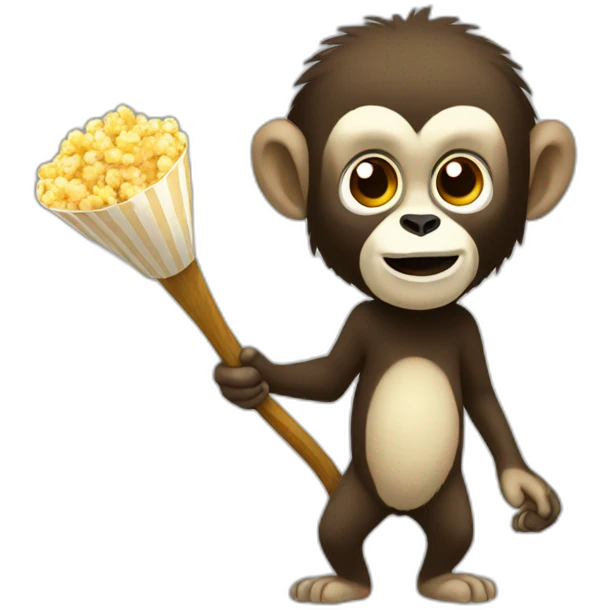 gibbon with pickaxe and popcorn emoji