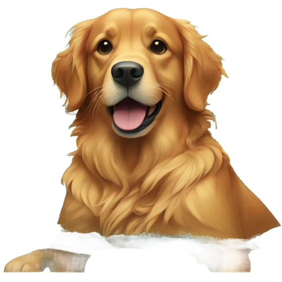 Red golden retriever in swimming pool emoji