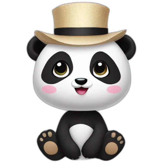 panda chapeau tutu emoji