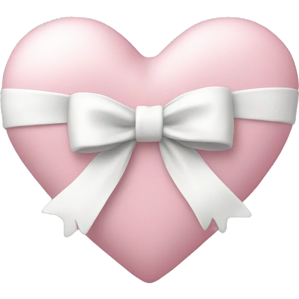 Pastel pink heart with white bow emoji