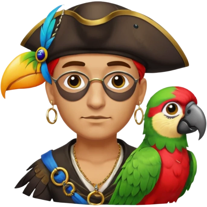 pirate and parrot emoji
