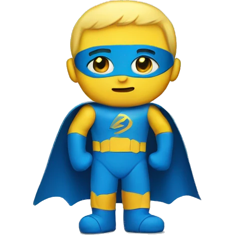 Blue Yellow Superhero emoji