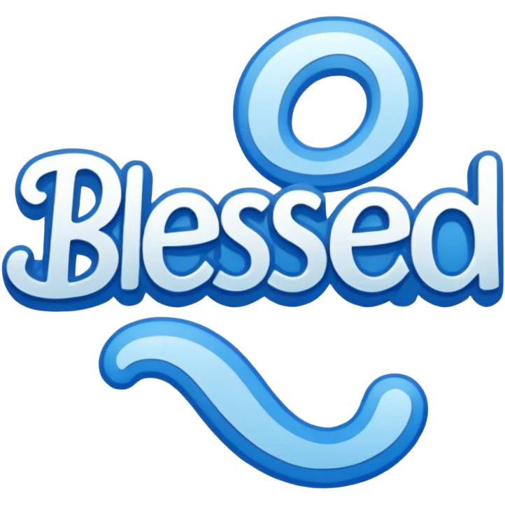 blue word "blessed" emoji