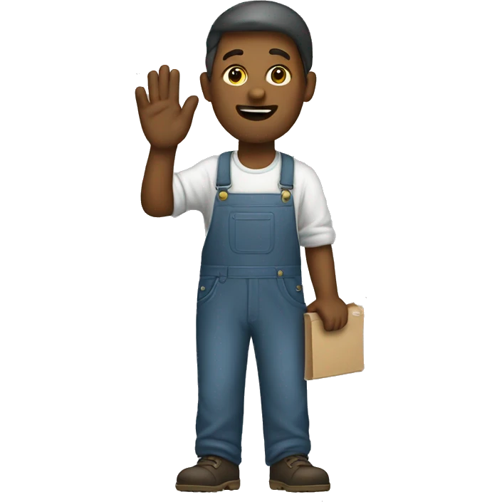 Painter raised hand emoji