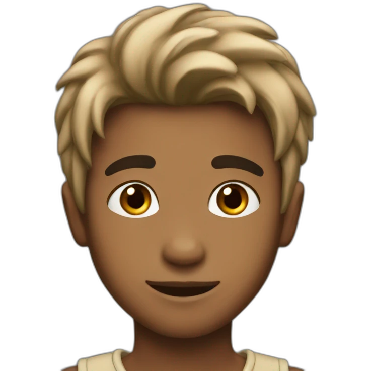 Brown Boy with black hair and imagine emoji