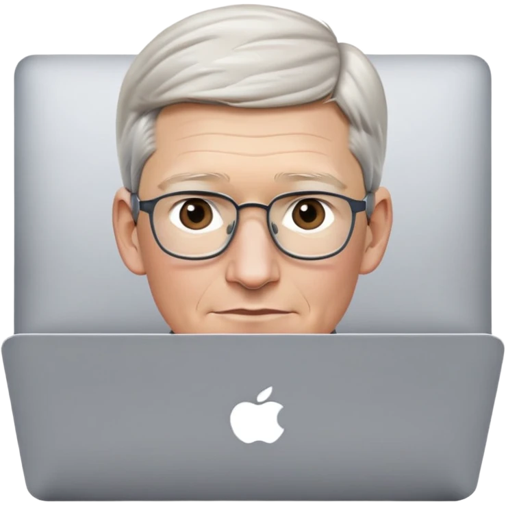 Tim Cook using a MacBook Pro. emoji