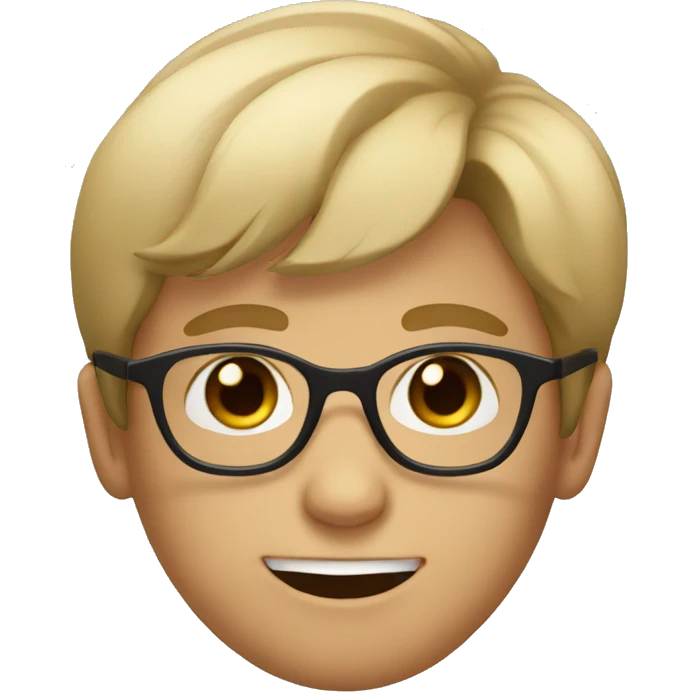 a kid with brown eyes and hair and has glasses boy  emoji