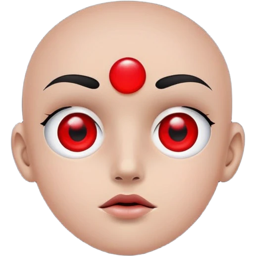 Super idol with a white outline and super idol is pitch black and 2 red dots as eyes that appear and then disappear and the background is pitch black emoji