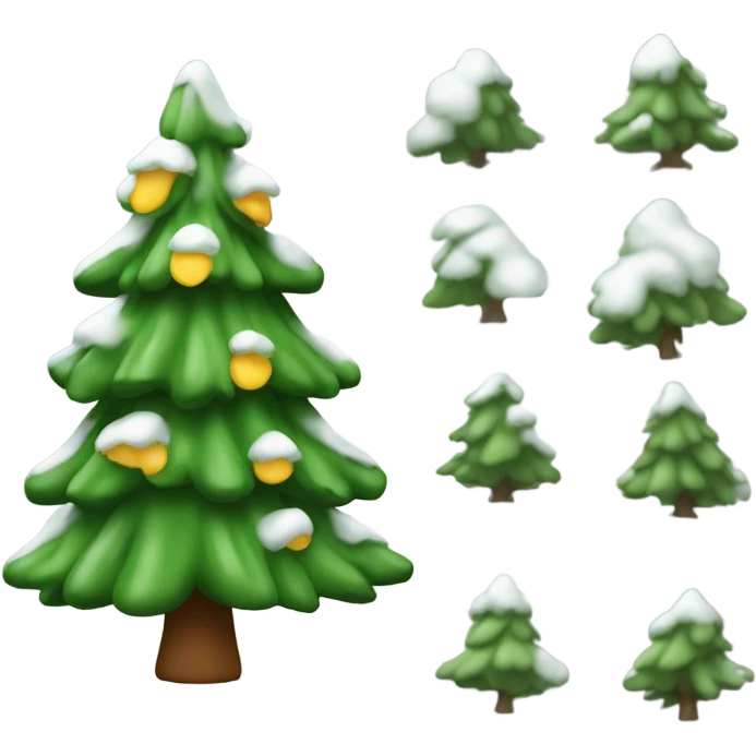sapin avec de la neige et des noeuds emoji