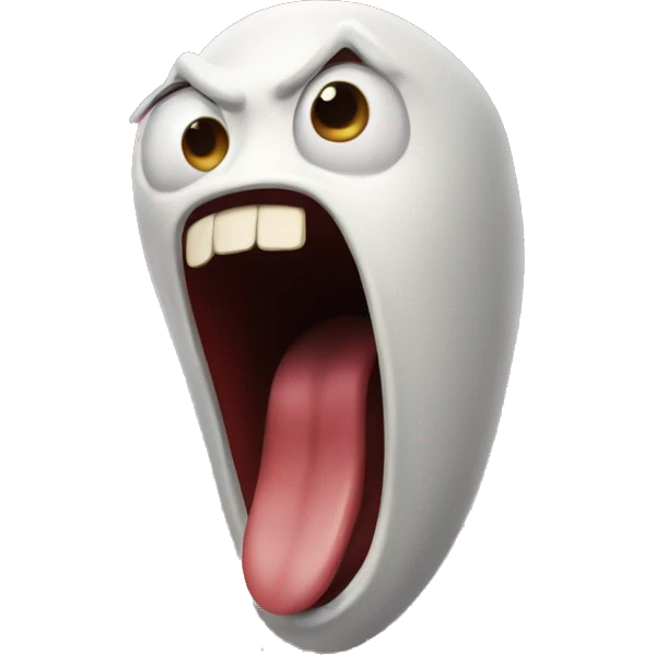 Anthropomorphized Screaming Tongue emoji