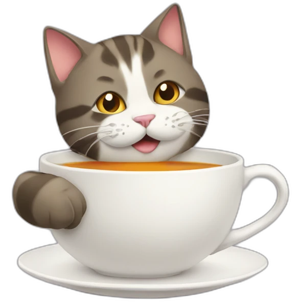 cat drinking tea emoji