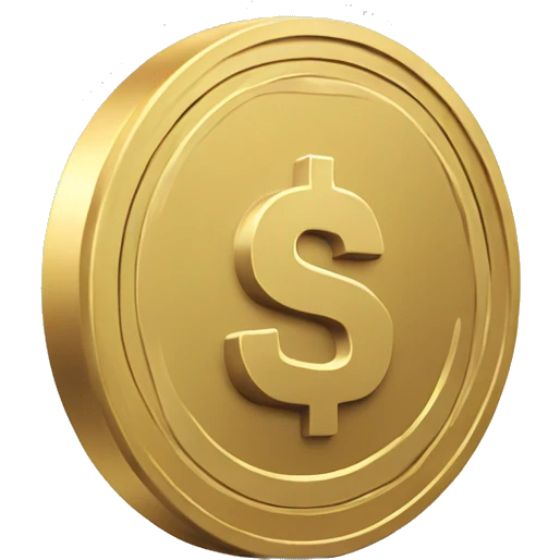 3d dollar coin emoji