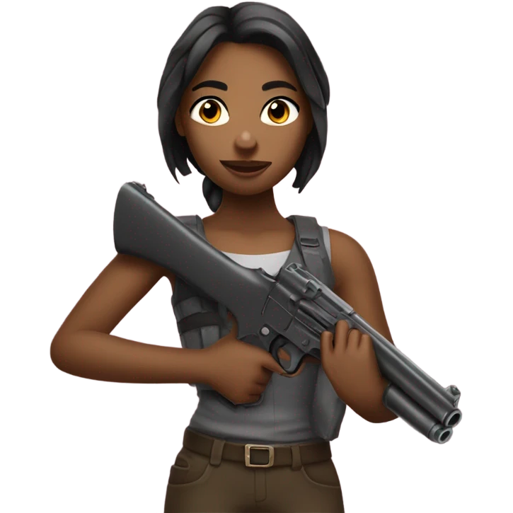 girl holding gun backwards emoji
