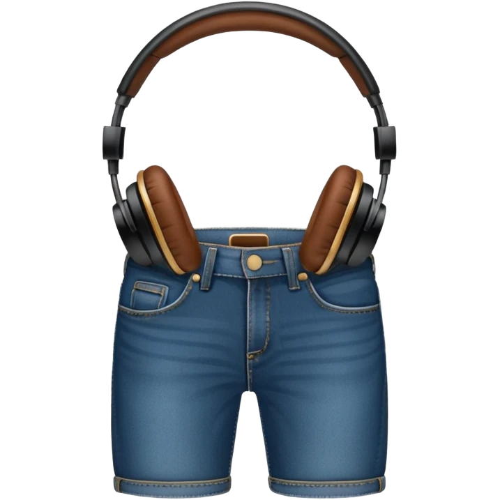 Brown and jeanse headphones beats minimalism no people emoji