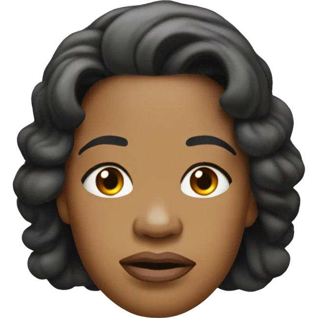 Oprah Winfrey's head with a sad face emoji