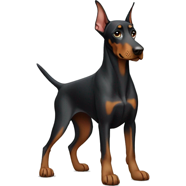 Doberman in road emoji
