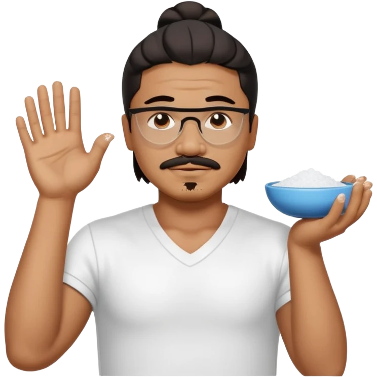 Salt Bae meme character sprinkling salt, simple and expressive, no text emoji