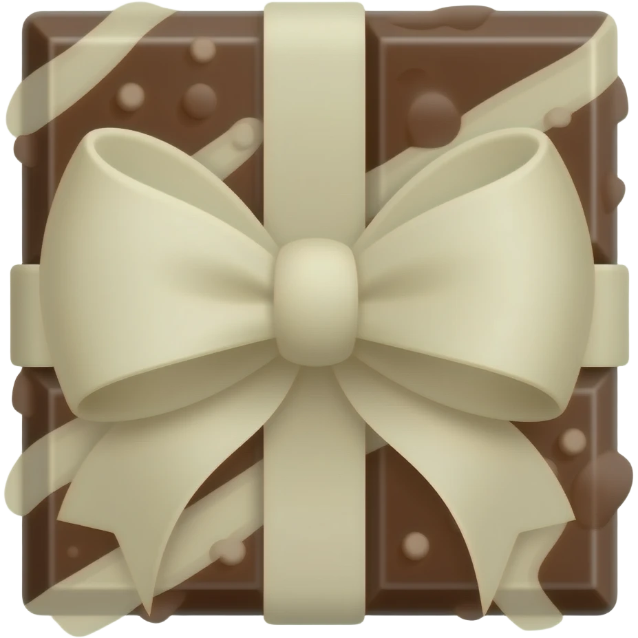 Dark Chocolate and white chocolate bow emoji