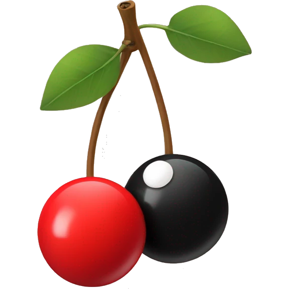 red color 8 ball with cherry stems emoji