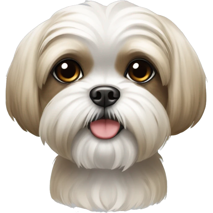 white and beige shih tzu emoji