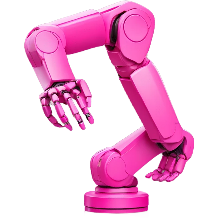 pink color robotic arm emoji
