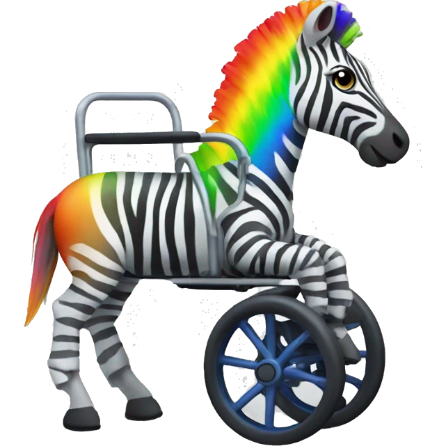 Rainbow zebra in a wheelchair emoji