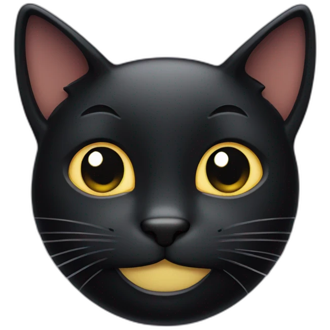 smugly grinning black cat face emoji