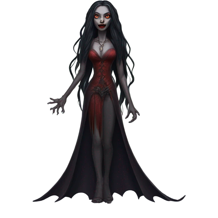 vampire snakewomen with long hair , full body emoji