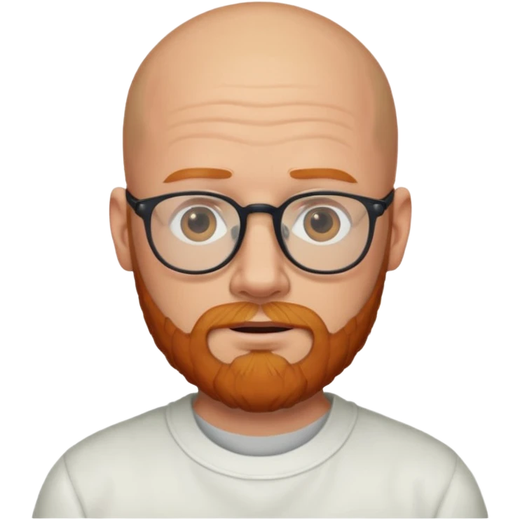 bald man with glasses and ginger beard emoji