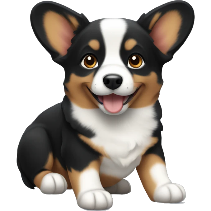 black corgi puppy emoji