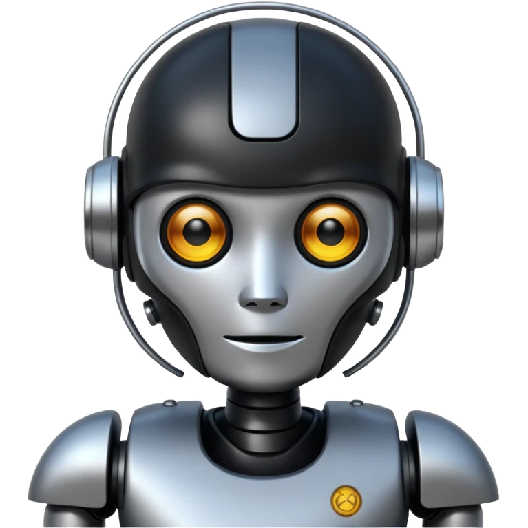chinese robot, black
 emoji