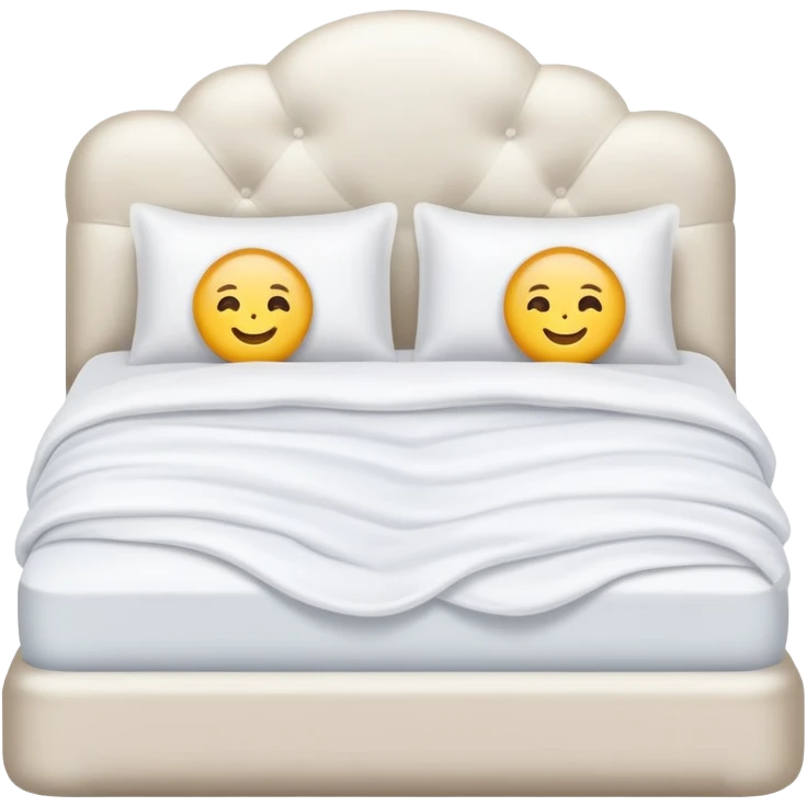 Luxury bed with white sheets emoji