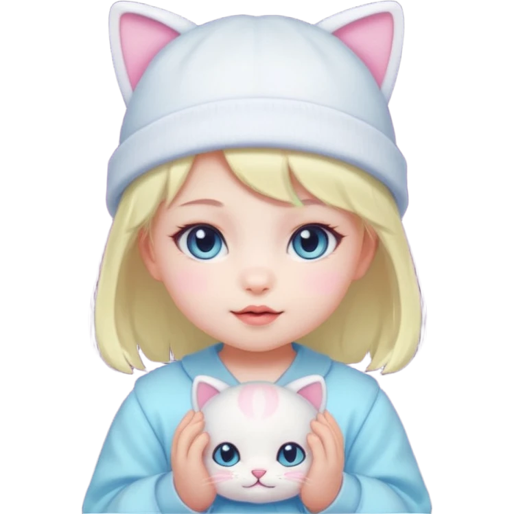 Neon lights Neko girl baby emoji