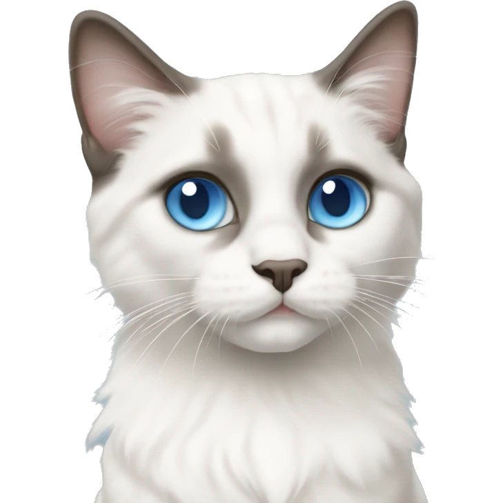 ragdoll cat all white kitten with blue eyes  emoji