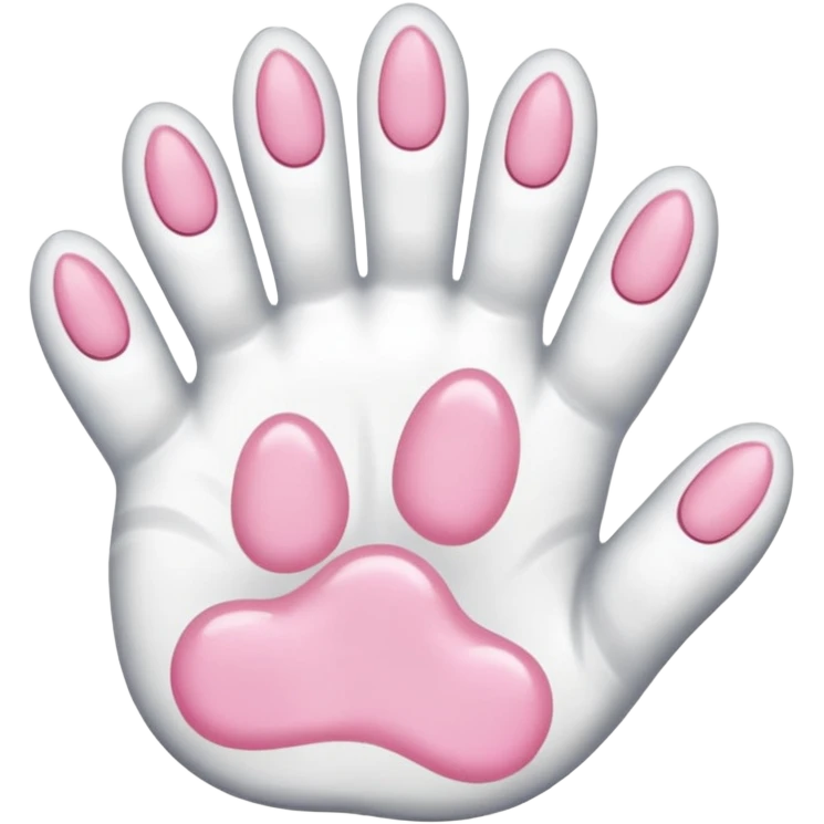 d white cat's hand with cat's toenails emoji