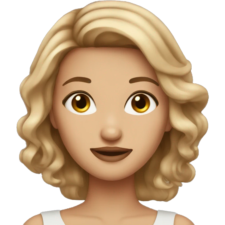 Glamorous gorgeous girl with light brown hair emoji
