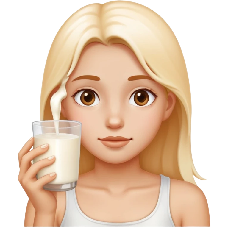 Girl covered in milk  emoji