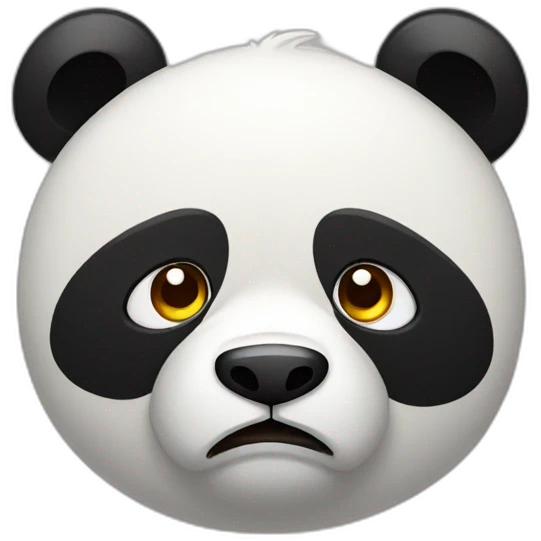 panda with slant angry eyes emoji