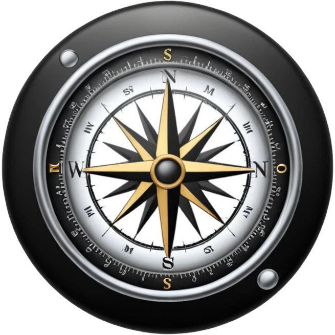 compass with 'mission' emoji