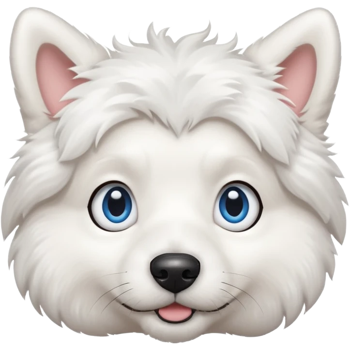big blue eyed white dog emoji