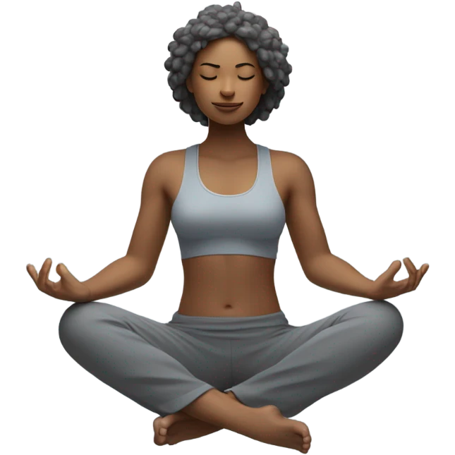 Yoga with rain cloud emoji