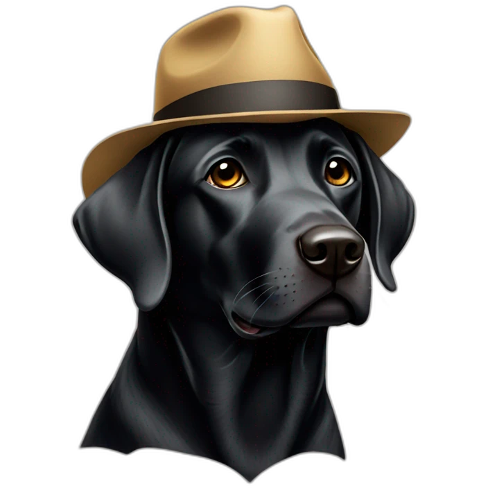 Black  labrador with hat emoji