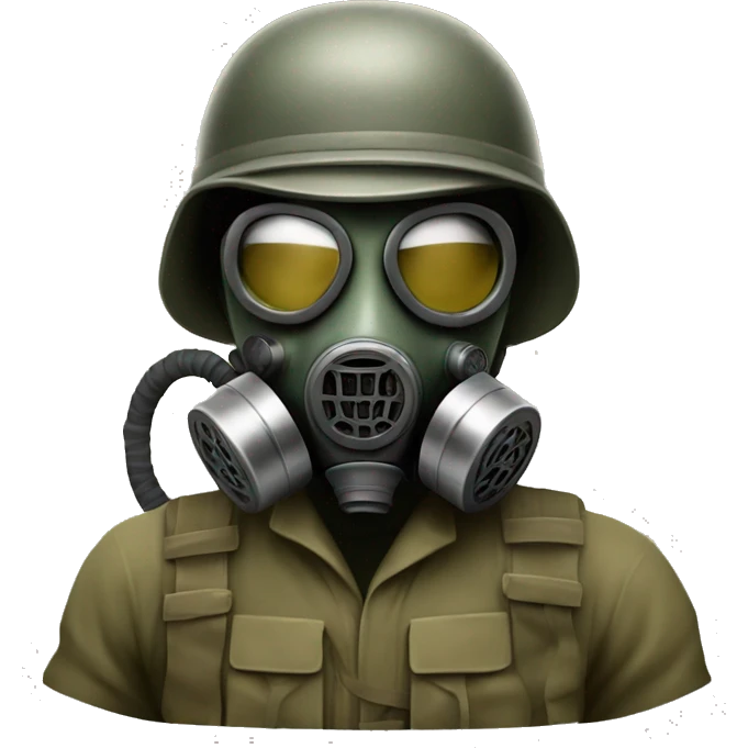 Us soldier ww2 in gas mask emoji