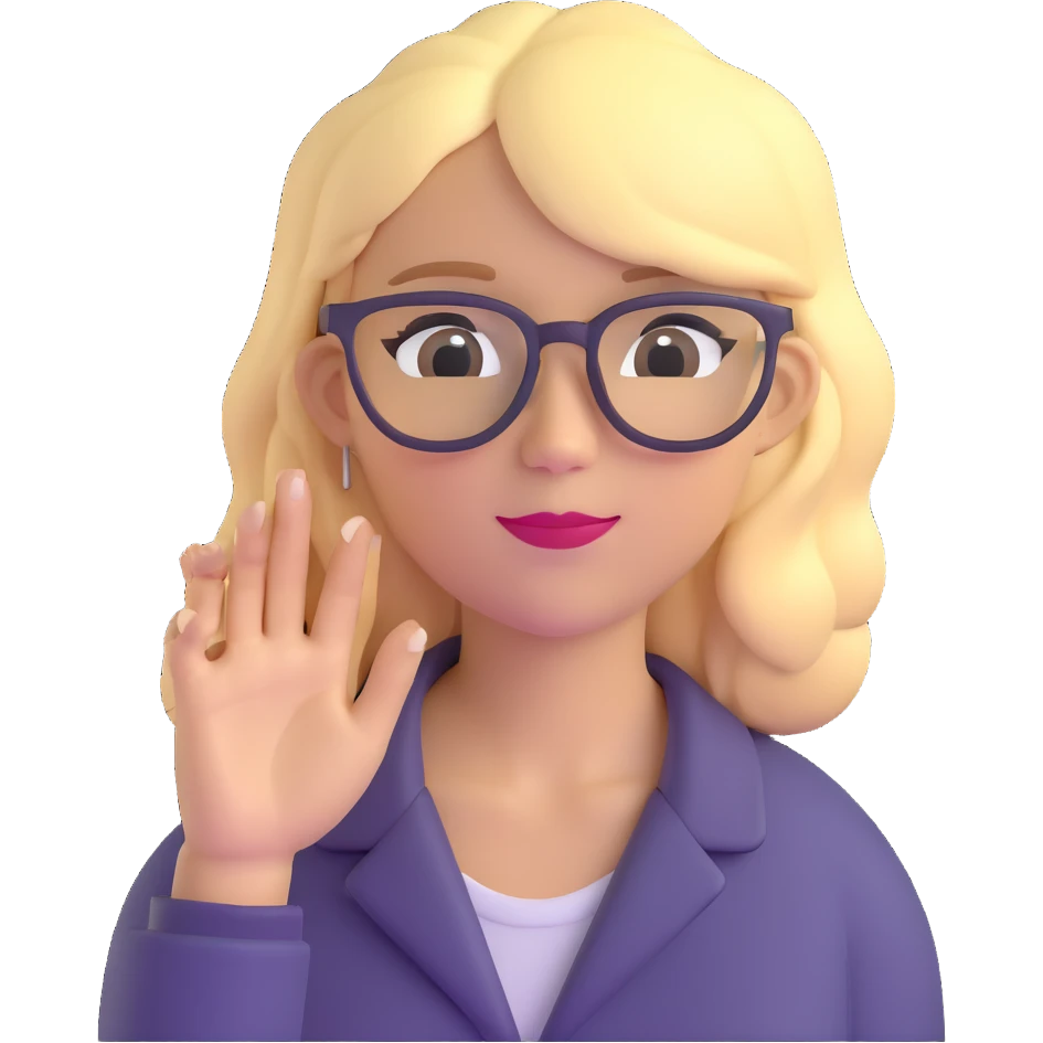 strict and fair senior category math teacher, blonde woman with glasses emoji