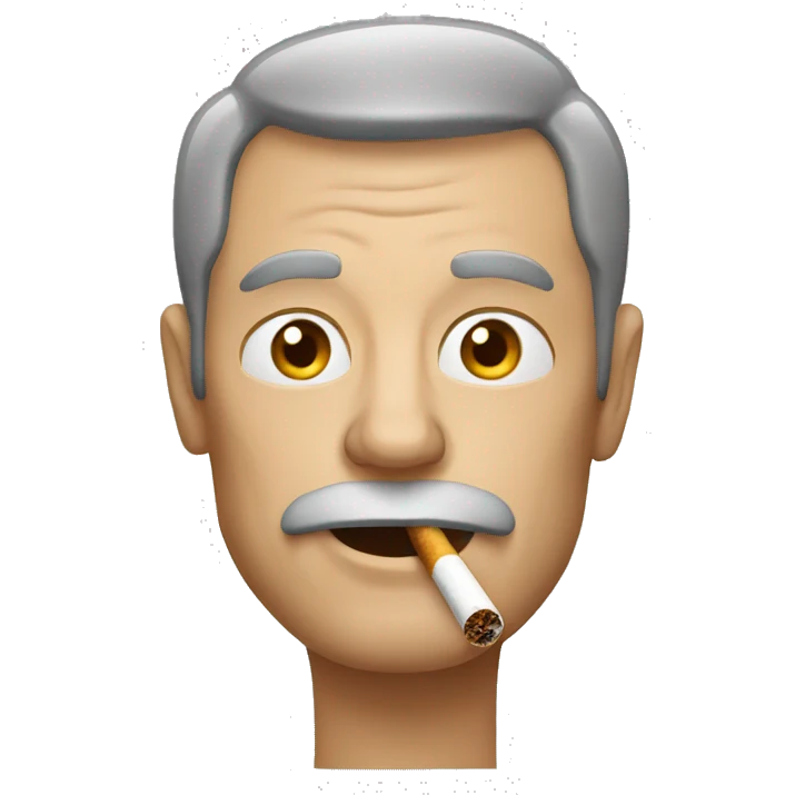 a middle aged man smoking emoji
