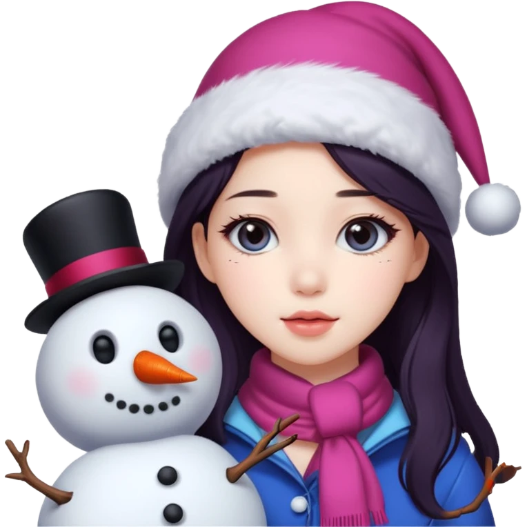 Jisoo blackpink coquette avec un bonhomme de neige
 emoji