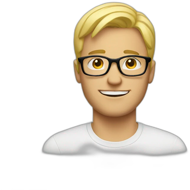 Blonde guy with glasses emoji