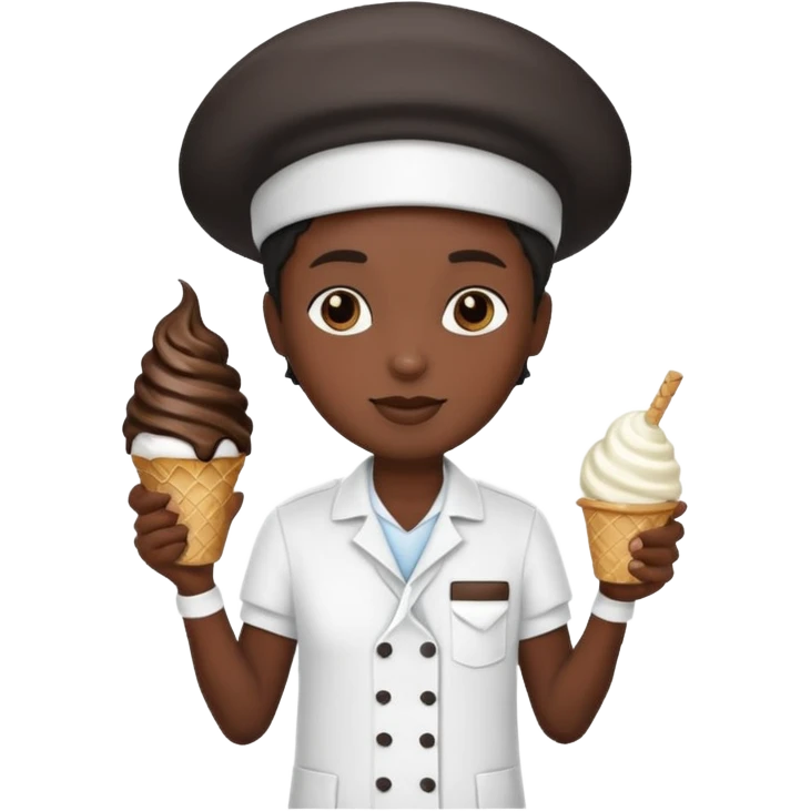 Ice Cream Vendor black  emoji
