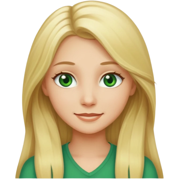 Blonde Long hair girl green eyes emoji